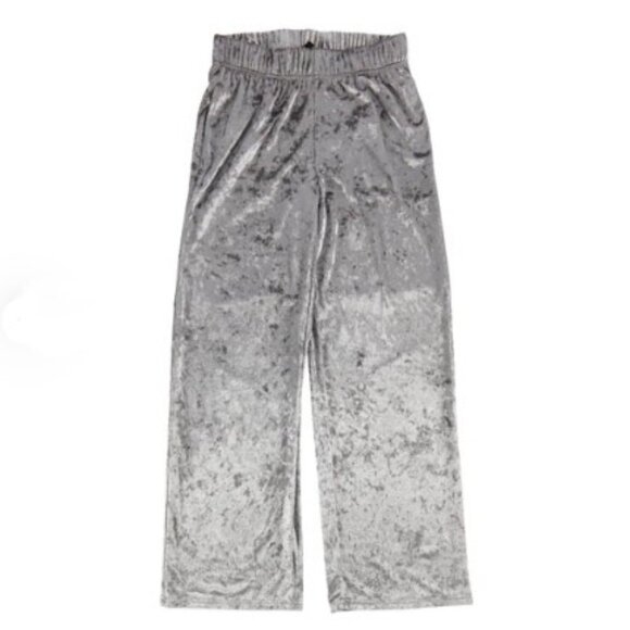 ACX Active Women's Silver Crushed Velour Sport Pants Sz L 30 Inseam Y2K - Picture 1 of 7